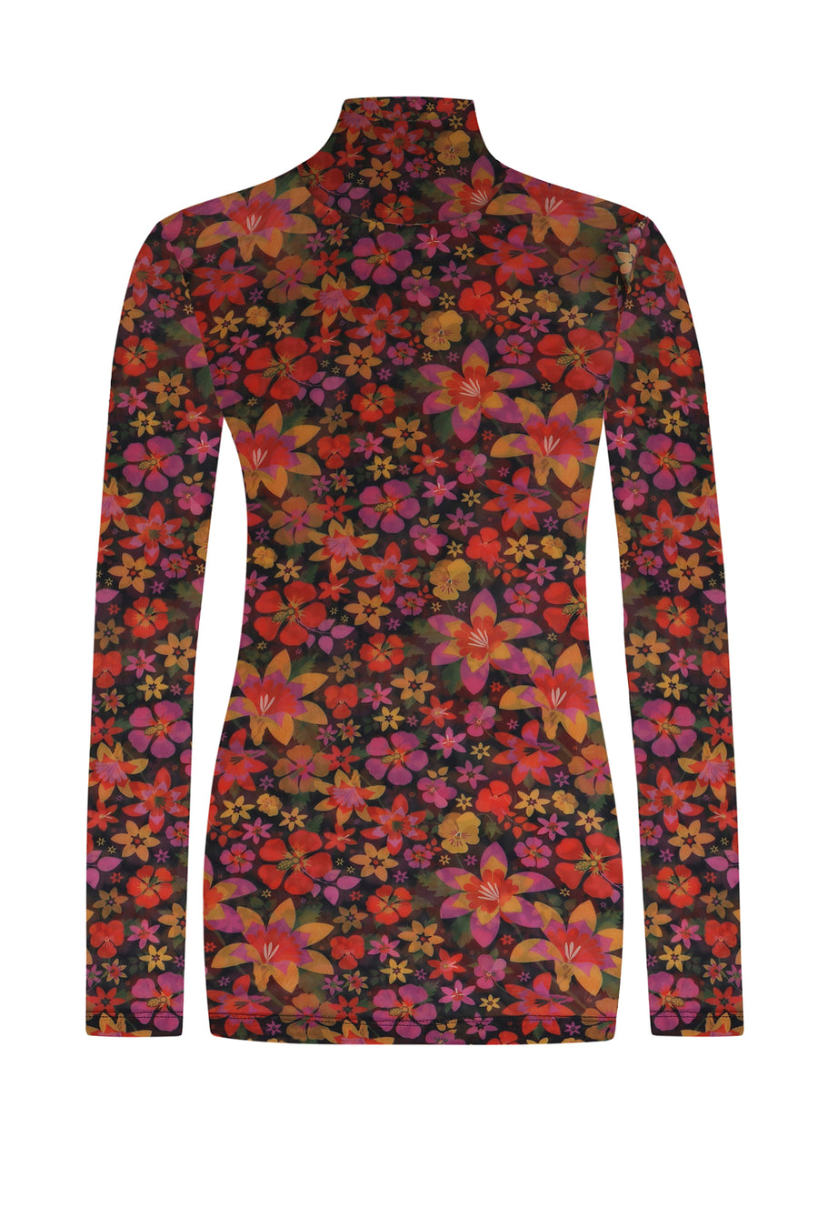 Floral turtleneck